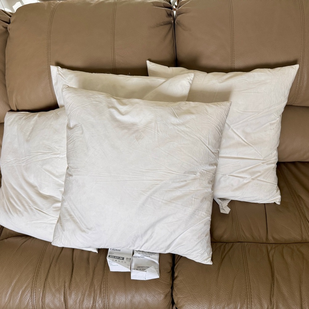 IKEA White Square Throw Pillows - Set of 4